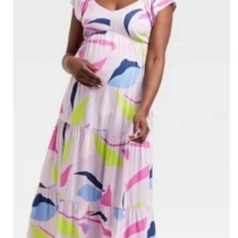 Isabel Maternity by Ingrid & Isabel Pink Abstract Print Maxi Dress